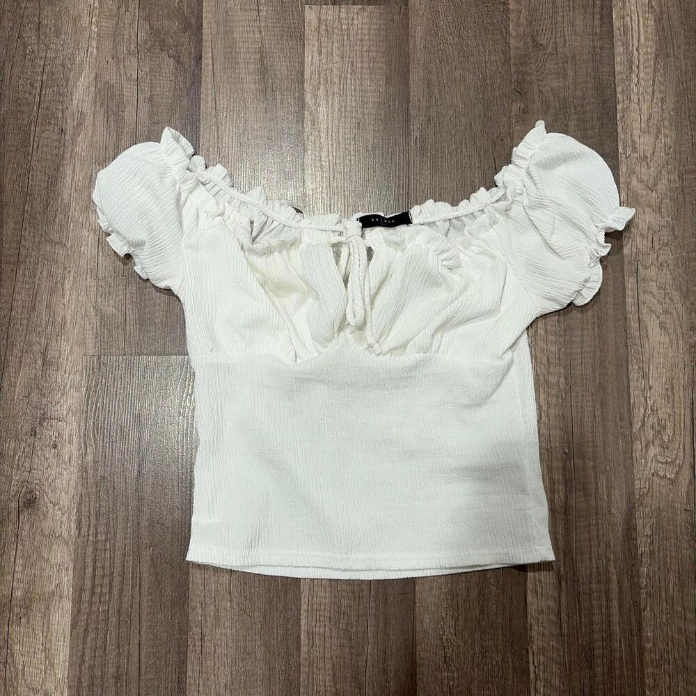 Saints 21 White Milkmaid Puff Sleeve Top